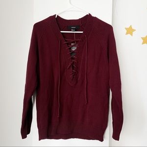 NWT Forever 21 Front Lacing Sweater